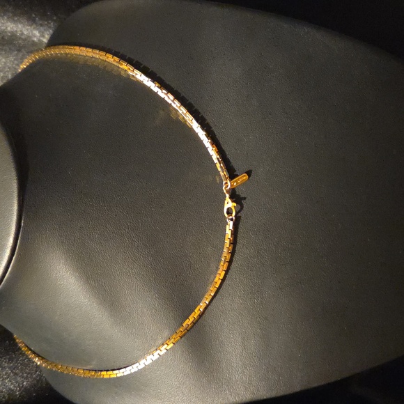 Estate Monet Rectanglar Box Chain Link Necklace - Picture 4 of 5